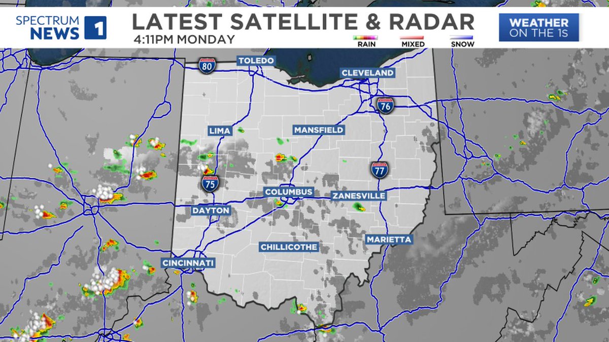 RADAR ON THE 1s- Here is the latest view of the Spectrum News 1 StormTrack Doppler Radar across Ohio. For the latest statewide weather information, visit https://t.co/b1Uud57RaE. #OHwx #RadarUpdate https://t.co/QIl22yHIQc