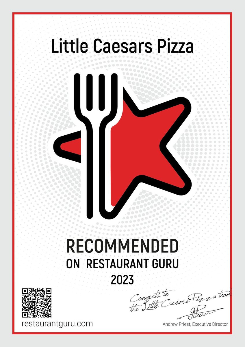 OOGCompanies's tweet photo. 🏆🌟 Taste the Award-Winning Flavors at Little Caesars Canada Edmonton! 😍🥙 We're thrilled to receive the prestigious Recommendation badge from Restaurant Guru!
🌟 Thanks to our amazing visitors for their rave reviews and continued support. #restaurantguru #oogc #oogcompanies https://t.co/KBEznn6wV7