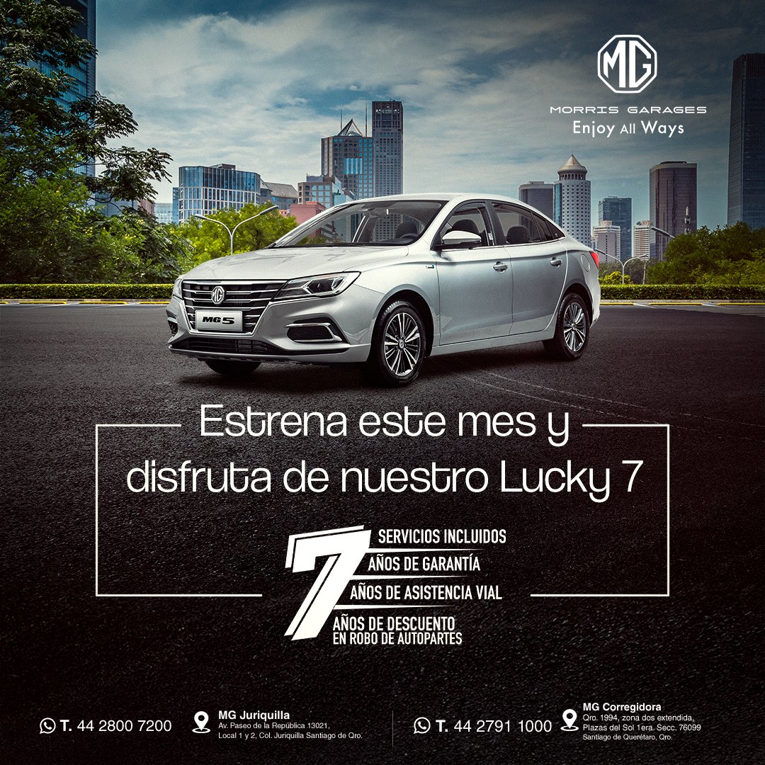 Mg_Queretaro's tweet photo. Estrena un #MG5 con 1 año de seguro gratis, 0% de comisión y lucky seven. #EnjoyAllWays

¡Contactanos!
∙Juriquilla:
📲 WhatsApp: https://t.co/f1iWaVvwTx
∙Corregidora:
📲 WhatsApp: https://t.co/I0e8H0rKGV https://t.co/j5u3JklnwF