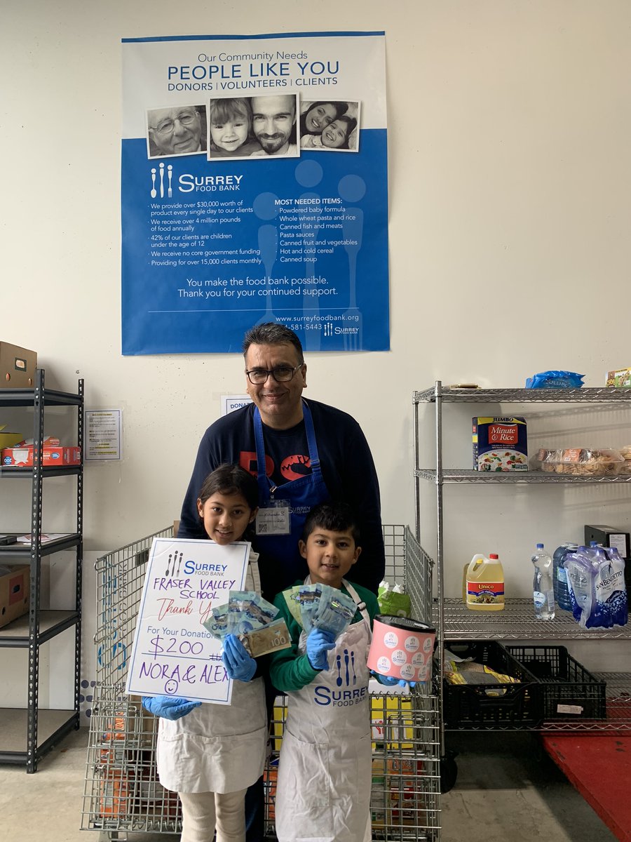 SurreyFoodBank's tweet image. Our special shout-out to Nora S. who donated her birthday money to the @SurreyFoodBank. Thank you so very much, dear Nora S. 🥰
- With Nora S., her brother - Alex S., and her uncle - Kulwinder S.
@Surrey_Schools #FraserValleySchool #SurreySchool #FourthGrader #CommunityEngagement