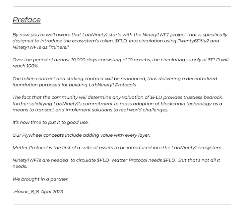 MATRprotocol's tweet photo. @LabNinety1's next piece to the Flywheel is @MATRprotocol ...

Someone said something about how NFTs without utility are worthless.

Well, we don't agree with that entirely, but we certainly understand the utility part.

@Thought_THT token $THT and $FLD to create MATR NFTs. https://t.co/6aTlWw2lTY
