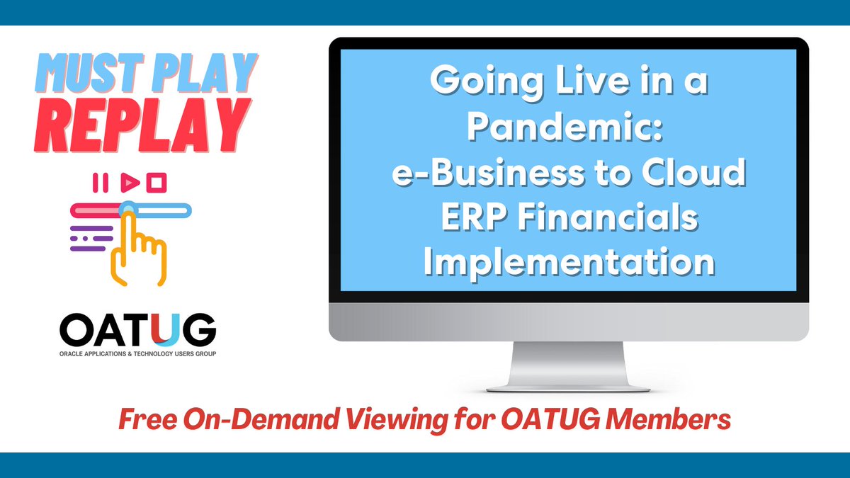 The latest installment of Must Play Replay is "Against All Odds -Going Live in a Pandemic: e-Business to #CloudERP Financials Implementation." Hear about the City of Virginia Beach's implementation to Oracle Financials Cloud from E-Business suite.  ow.ly/H6BC50Pij5y