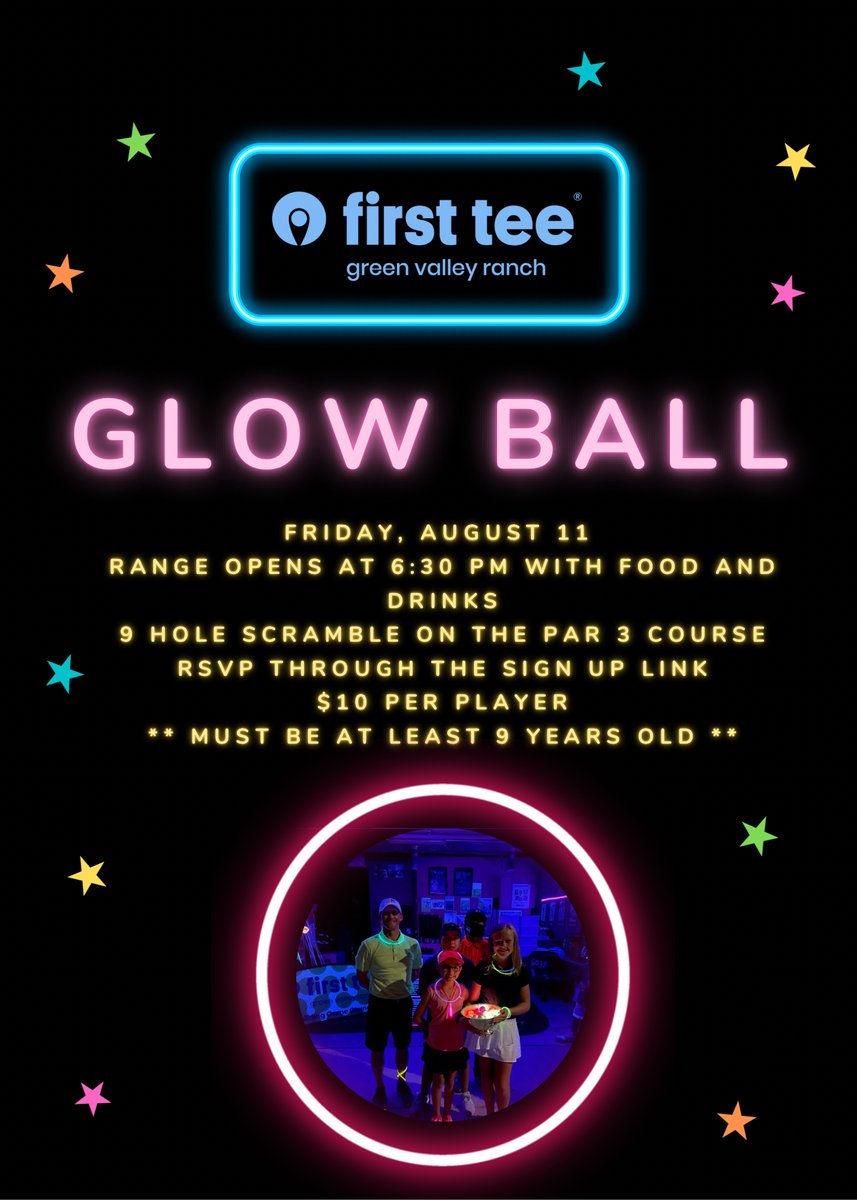 🌟 MARK YOUR CALANDERS 🌟 

Our popular annual glow ball event is Friday August 11th.

Sign up on our website through the registration portal. 

buff.ly/46Z5emh

Must be 9 years old to play. 
**Limited spots available**