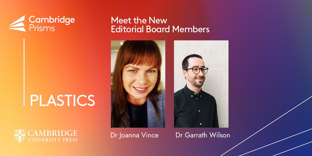 Introducing #CPPlastics Editorial Board members @Joanna_Vince and @designgarrath. Welcome to our board! View the rest of our international Editorial Board, headed by @DrSFletcher, and find out more about the journal here: bit.ly/44bXFGy #plastic #plasticpollution