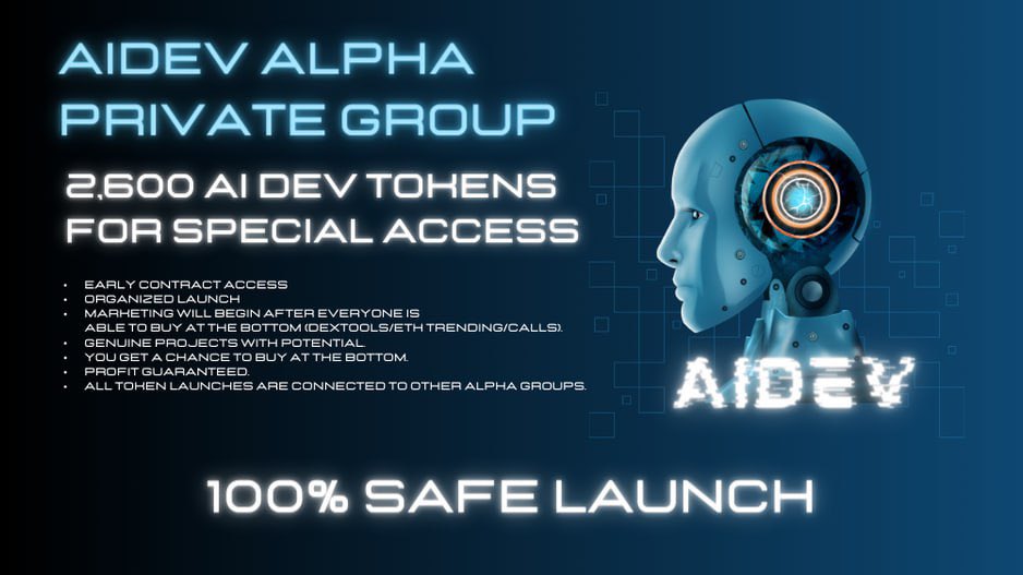 AIDEV Alpha Private Group Access Requirements:

#AIDEV Private is officialy Open to Token Holders.Check more details inside

telegram.me/collablandbot?…