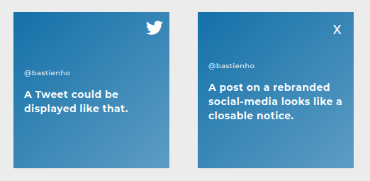 Be careful of dark patterns with your new logo <a href="/elonmusk/">Elon Musk</a>: someones may click on it and expect it to close.
#TwitterX