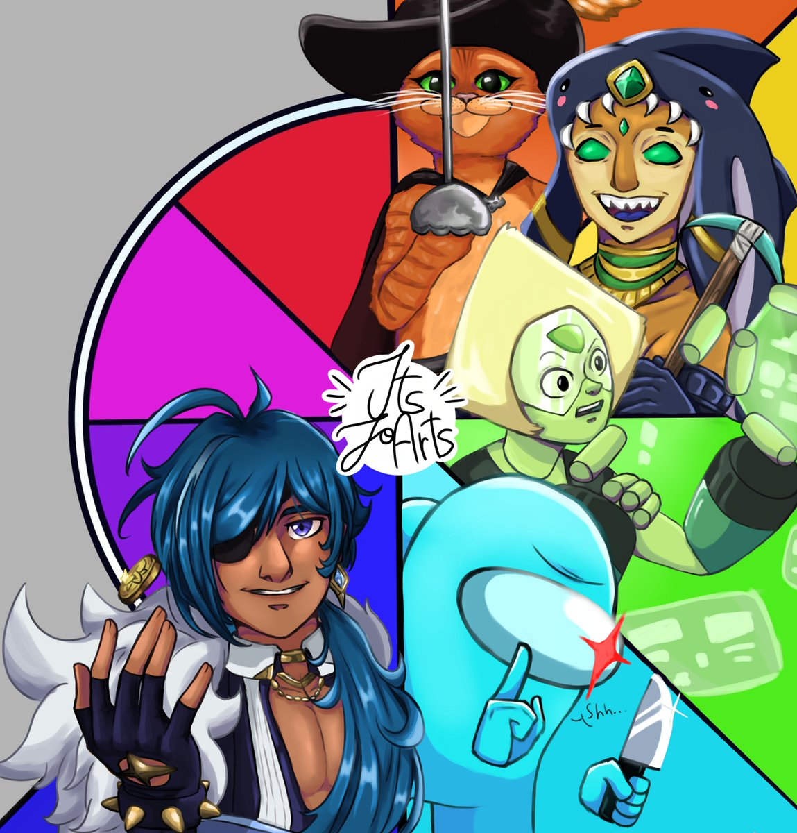 ItsJoyArts's tweet photo. FINALMENTE! #Kaeya chegou pro #charactercolorwheel , mandem um roxo agora! >:D https://t.co/74EqFCb1m1
