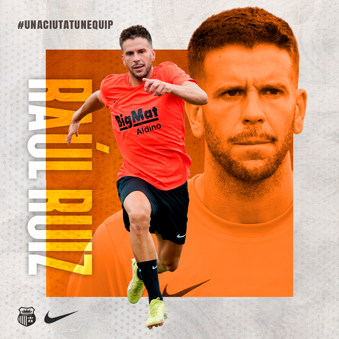 tcf_oficial's tweet photo. 𝐑𝐀𝐔𝐋 𝐑𝐔𝐈𝐙, 𝐅𝐈𝐂𝐇𝐀𝐃𝐎

El jugador Alicantino llega a San Gregorio procedente del @cfhercules, donde ha sido capitán las dos últimas temporadas. 

Raúl es un jugador contrastado en la categoría tras haber militado por clubes como el @clubdepguijuelo o @AlbaceteBPSAD. Su posición natural es el lateral derecho, pero también puede ocupar ambos extremos gracias a su buen juego ofensivo.

Fichaje de mucho nivel para el Torrent C.F.

¡Bienvenido a la #SangTaronja! 🔥🧡