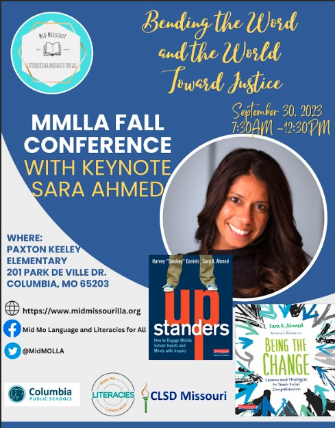 Gear up for our Fall Conference on Sept. 30! So excited to bring <a href="/SaraKAhmed/">Sara K. Ahmed ON BLUESKY</a> to Mid Missouri! Registration is officially open! midmissourilla.org   .  .