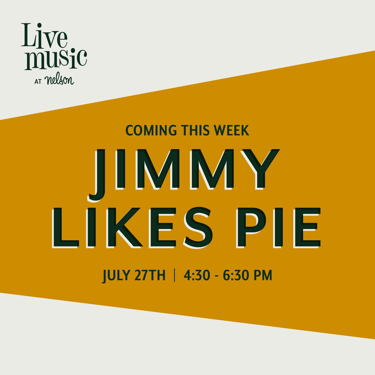 This week's band, Jimmy Likes Pie, is sure to keep you on your toes. Come check out their energetic rock-and-roll set list this Thursday from 4:30pm to 6:30pm. Join us for Live Music Thursday, and we promise a performance worth head-banging to! fb.me/e/2z26neyCk