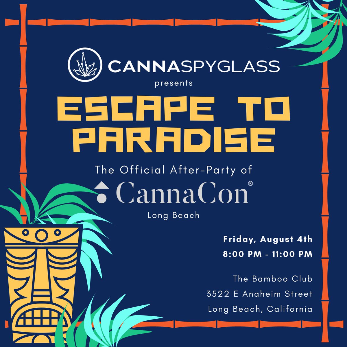 We are honored to sponsor CannaCon West's official party, Escape to Paradise! Join us for tasty appetizers, tropical cocktails, and mingling with cannabis professionals! #cannabis #cannabisparty #cannabisevent #cannabisdata

Reserve FREE tickets here - bit.ly/3pXM5Aw