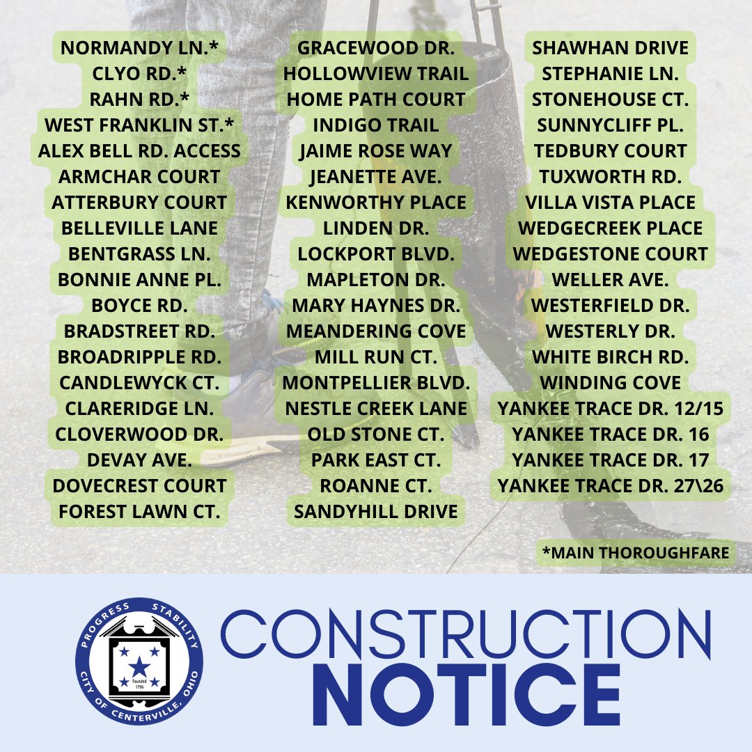 What do all these streets have in common? Pieces of all of these are in the 2023 crack sealing program that starts this morning! Parking restrictions signs will be posted. This process does not impact access or close any streets.