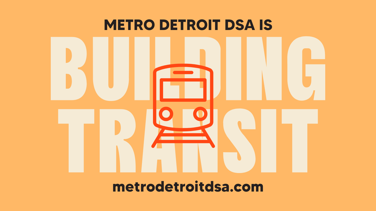 detroitdsa's tweet photo. Detroit DSA is #BuildingForPower with @DSAecosocialism! We are organizing to stand with our local bus drivers union as they fight for a livable wage and fair contract.
Join us, @DetroitTransit, & community allies this Thursday, 12:30PM to rally in solidarity. RSVP below! https://t.co/wLkCmE6VQB