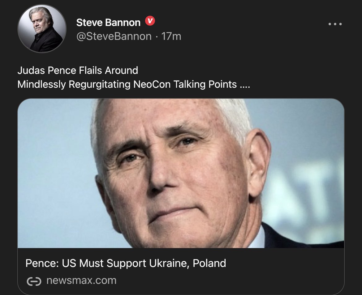 RT @gc22gc: Judas Pence Flails Around
Mindlessly Regurgitating NeoCon Talking Points ….
https://t.co/aI3OzPqHyt https://t.co/3RBQN5UK63