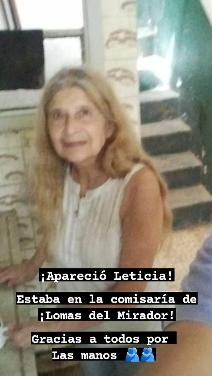 Apache_License's tweet photo. @desaparecidaorg @FerEspinozaOK @lilianahendel @generosmatanza Aparecio! Gracias de corazón a todas las personas que aportaron su ayuda para encontrarla. 💫 https://t.co/W4getTcyM8