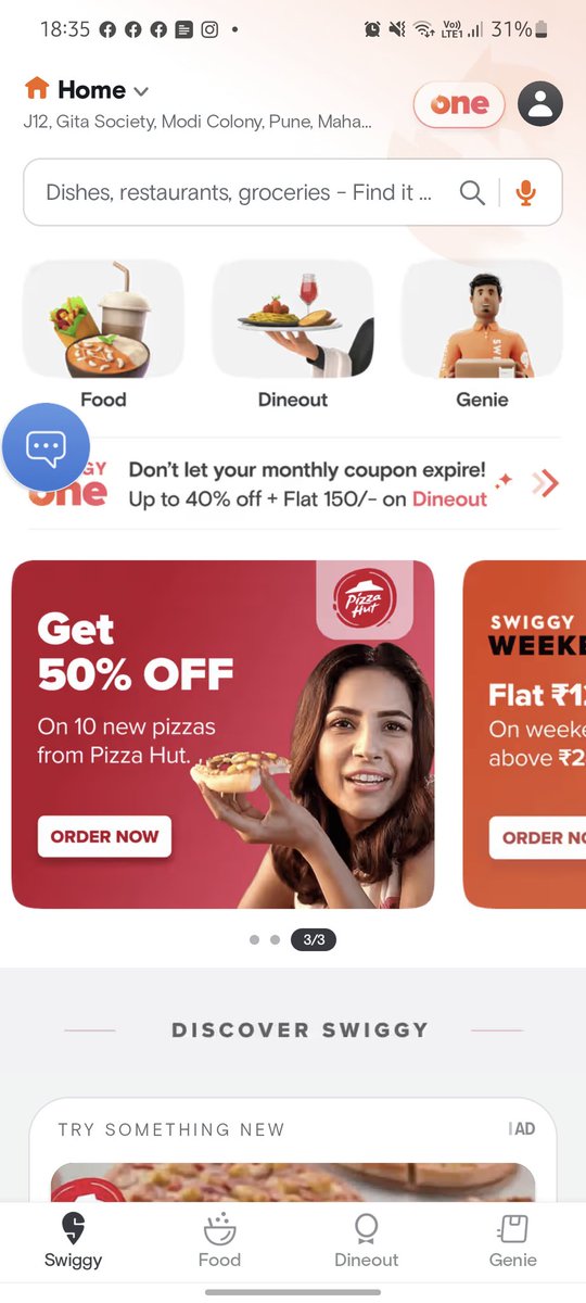 karanahuja's tweet photo. @Swiggy doesn't want camps business? 

@SwiggyCares @SwiggyInstamart @harshamjty 

4 chats and 1 call later, still no one can tell me why instamart is no longer serviceable in Pune Camp. https://t.co/C2Qq8Qg0VM