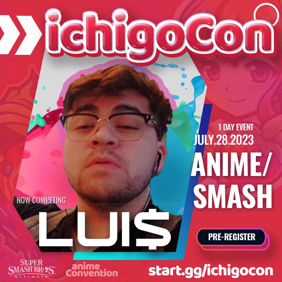 DreamCGaming's tweet photo. Surprise Special Guest!🌟

@LouieMoney98 one of the strongest Palutena mains, will be officially competing at #Ichigocon2023🍓

Registration CLOSES on the 25th! Hurry up before time runs out to register!⏰

https://t.co/NxmkNYT3WV https://t.co/Vyn6iRvsFl