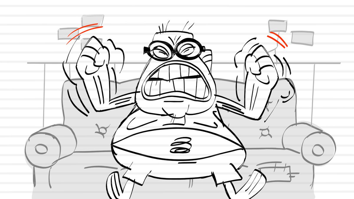 'Bubble Bass Reviews' is a new Patrick Star Show episode I co-wrote and storyboarded with @miggsboson . Lots of anger, stains and powdered donuts. Airing today at 5PM on Nickelodeon. Watch it!