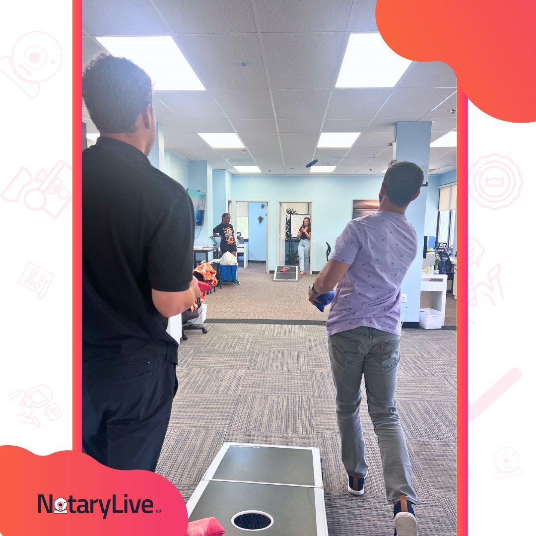notary_live's tweet photo. NotaryLive: Team Building, One Toss at a Time! 

Check out these moments reflecting our commitment to hard work and team-building during our cornhole tournament! 

#notarylive #onlinenotary #notaryonline

@ https://t.co/4zPdrSwKN7