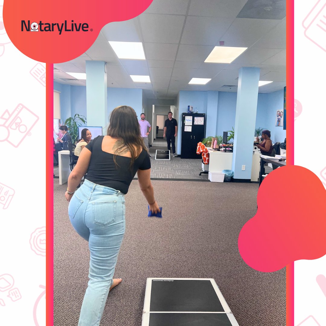 notary_live's tweet photo. NotaryLive: Team Building, One Toss at a Time! 

Check out these moments reflecting our commitment to hard work and team-building during our cornhole tournament! 

#notarylive #onlinenotary #notaryonline

@ https://t.co/4zPdrSwKN7