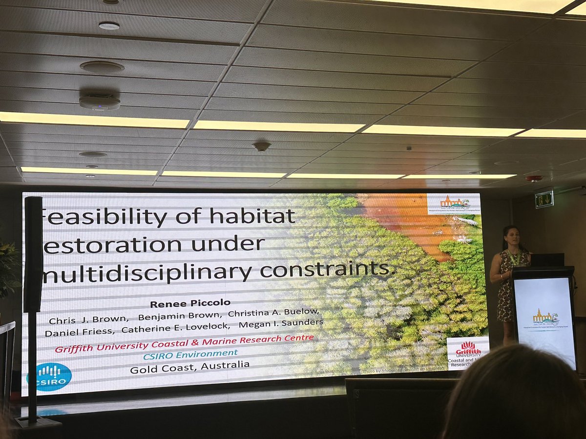 danfriess's tweet photo. Mangrove restoration feasibility has always been hard to conceptualise - until now! @ReneePiccolo gives an awesome talk on multidisciplinary facets of restoration feasibility #MMM6 https://t.co/Zz4ELDQjN5