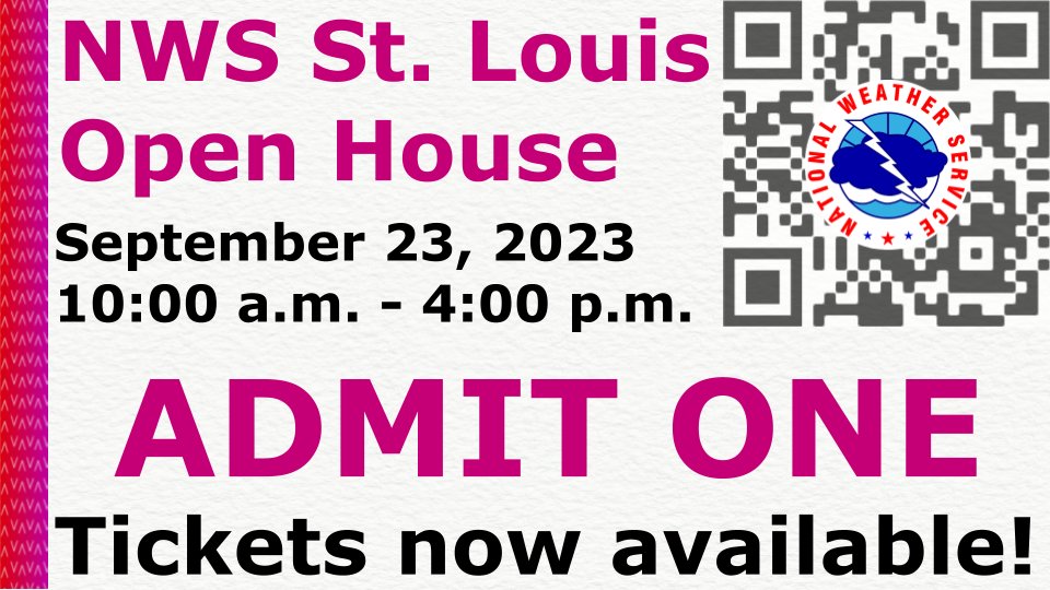 Ever wondered what we do at the <a href="/NWS/">National Weather Service</a>? Come visit us at our Open House on Sept 23, 2023 to check it out! There will be activities for all ages, an office tour, and more! Space is limited so sign up today! For more info check out weather.gov/lsx/OpenHouse #mowx #ilwx #stlwx