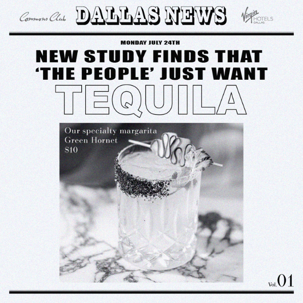 virginhotelsdal's tweet photo. Forecast for #NationalTequilaDay: a pinch of salt &amp; a slice of lime 🍹Join us at #CommonsClubDal for $10 Green Hornet Margaritas to celebrate this boozy occasion today from 5-11PM. #VirginHotelsDal https://t.co/75z0OZimWU