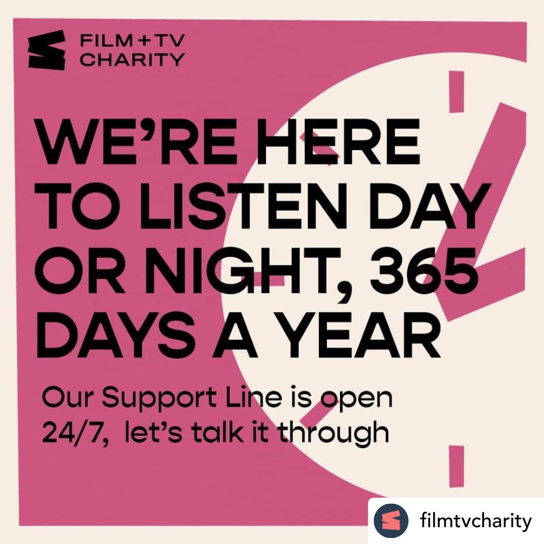 reposted• @filmtvcharity

Need someone to talk to? The Film and TV Charity are on hand 24/7 to lend an ear. 
🔆🌘

Together #WeAreFilmAndTV 

#elstreestudios #mentalhealth