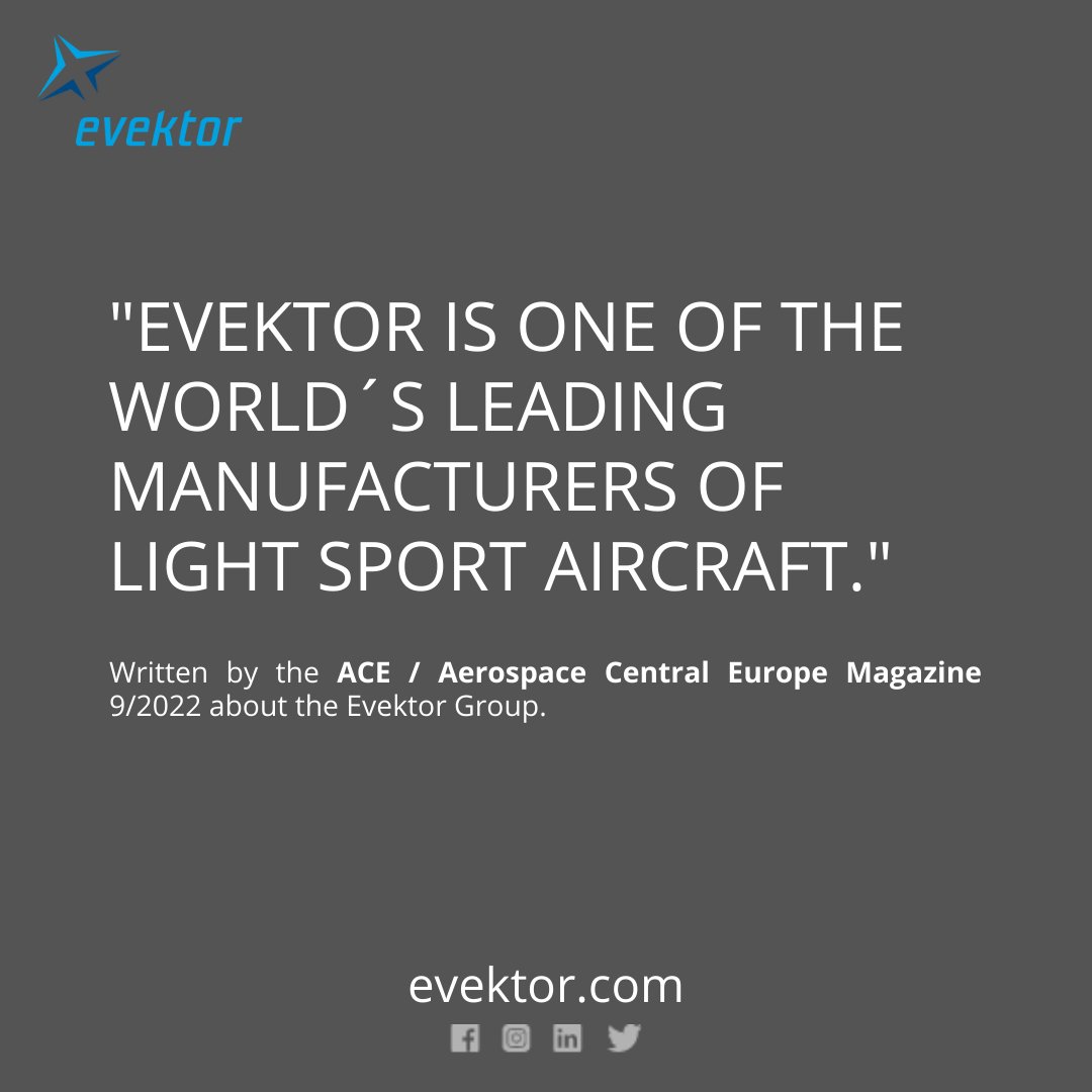EvektorAircraft's tweet photo. Thank you, ACE (Aerospace Central Europe)! Go to the article: https://t.co/4BHTjcxgPS

#evektor #evektorgroup #harmonylsa #sportstarrtc #acemagazine #evektoraircraft #lsa #czechlsa #flightschool #ace #aerospace #aerospacemagazine https://t.co/YxabzpNl97
