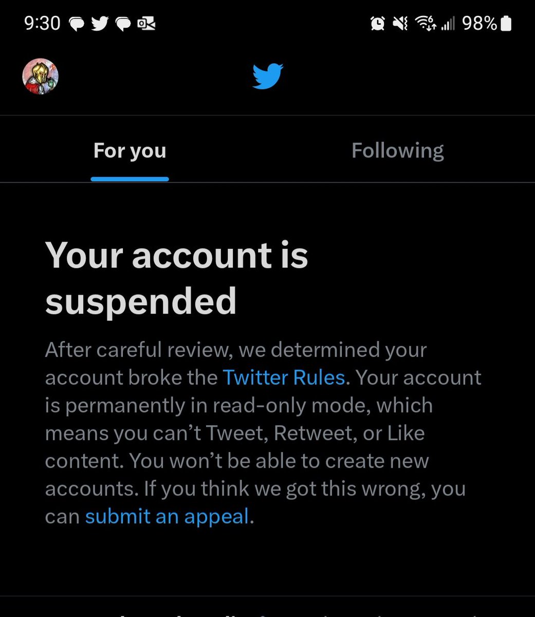 Why was <a href="/GavinHassett/">GAVIN HASSETT</a>  suspended @TwitterSupport @verified? Nothing was done wrong. What rules were broken?