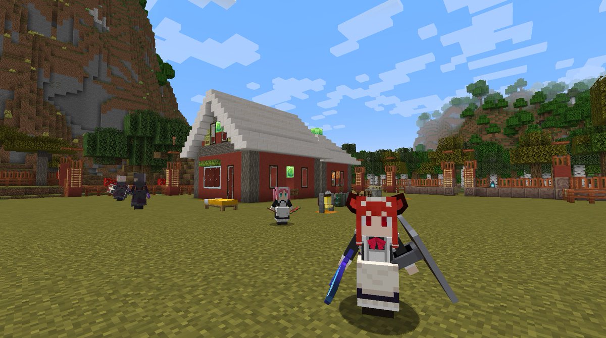 ComanHoliday's tweet photo. ＃Minecraft #LittleMaidReBirth #CreateMod 
そろそろ終わります(=￣▽￣=)ﾉ
製図家２の家はまだ完成途中なんですが進捗って事で＾＾；
今日の最後の一枚は「サヴァス村・南端地区にてメイドさんズ」
では(*´ω`*)ﾉｼ ｵﾔｽｰ https://t.co/n8sCGhGl1l