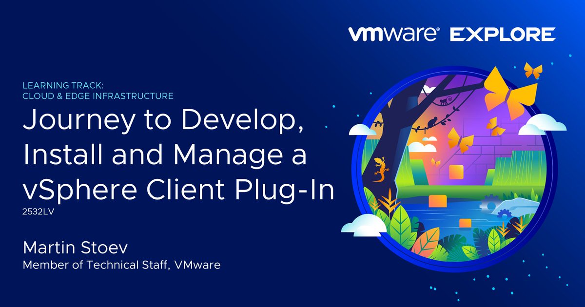 vmwarecode's tweet photo. Follow along with Martin Stoev at @VMwareExplore in the "Journey to Develop, Install and Manage a vSphere Client Plug-In" session!

Add it to your calendar🗓️https://t.co/JlbTCtTZsX https://t.co/wKPuJvMT03