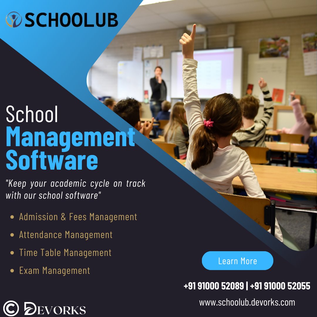 Devorks1's tweet image. Keep your academic cycle on track with our school software.

📷 Call Now: +91 9100052089 | +91 91000 52055

#SchoolManagement #attendancemanagement #timemanagment