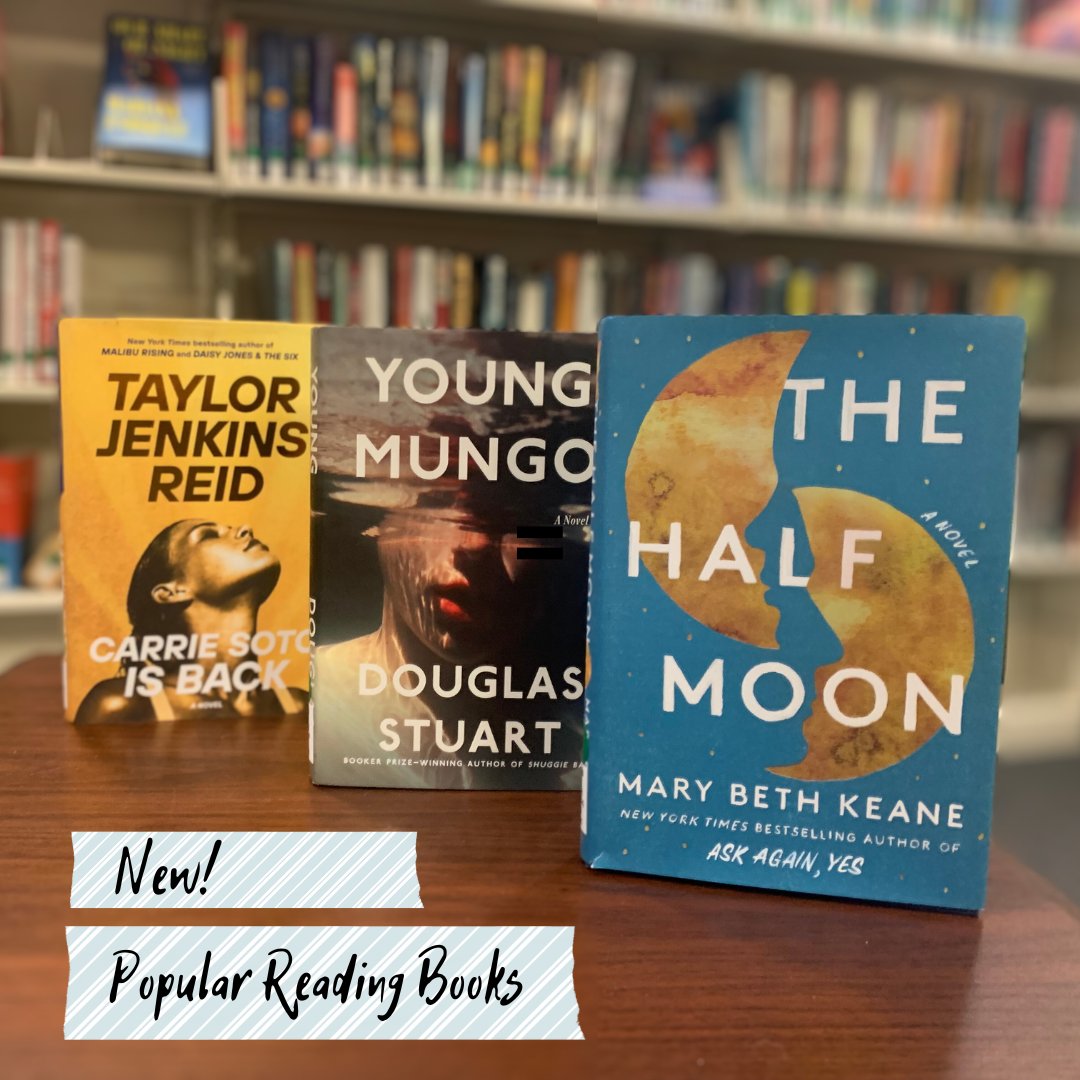 KeeneMasonLib's tweet image. Looking for another Summer read? Here are some of our newest Popular Reading books. They're all available for checkout!

#KeeneStateCollege #KeeneMasonLib #KSCMasonLibrary