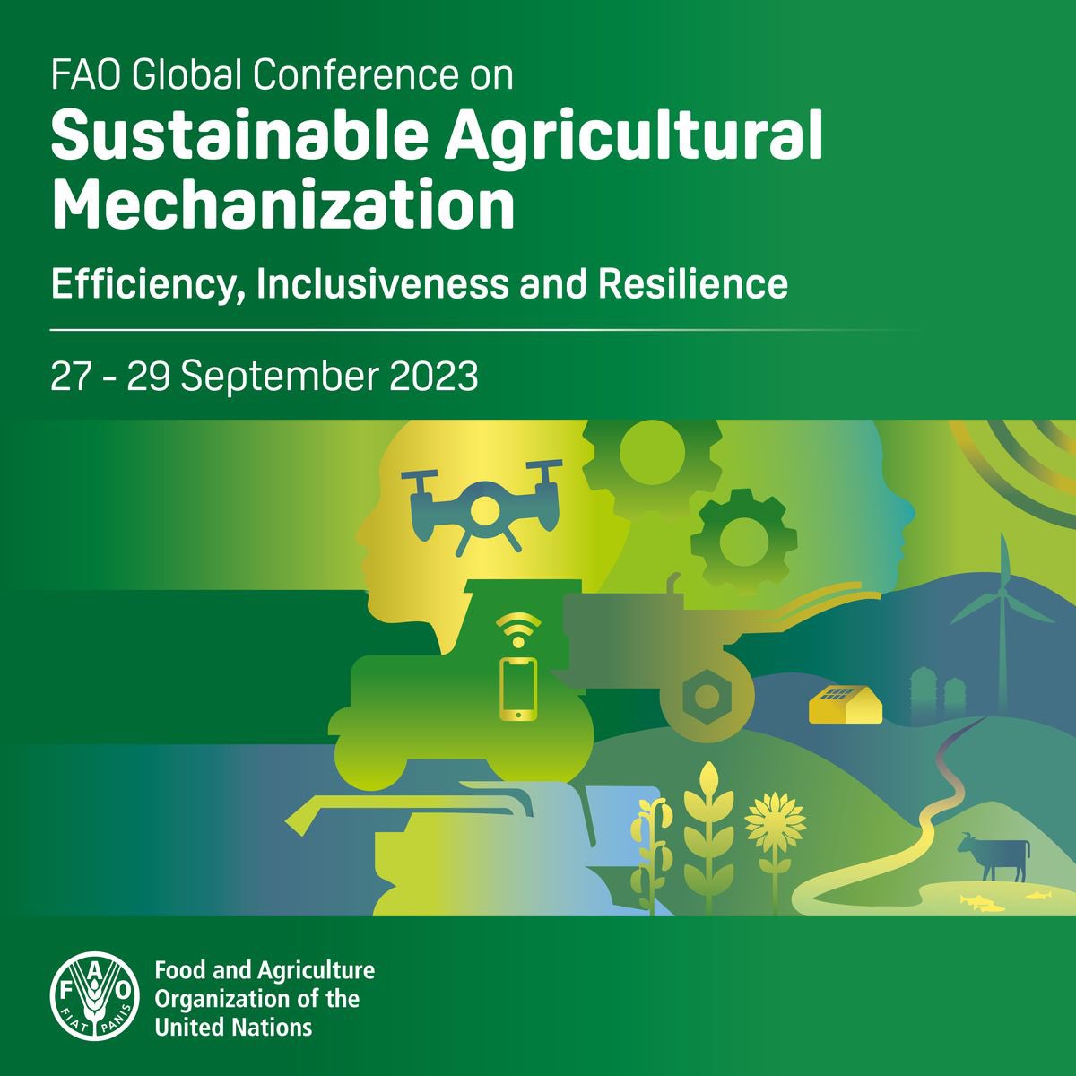 SadcoOrg's tweet photo. 📢 Registration is now open❗️ 
 
🚜 From 27 to 29 September, @FAO is organizing the first-ever Global Conference on Sustainable Agricultural Mechanization 
 
Register here: https://t.co/WuK1Hg0lrZ 
 
#AgInnovation #AgriculturalMechanization https://t.co/cjECbpSdmN