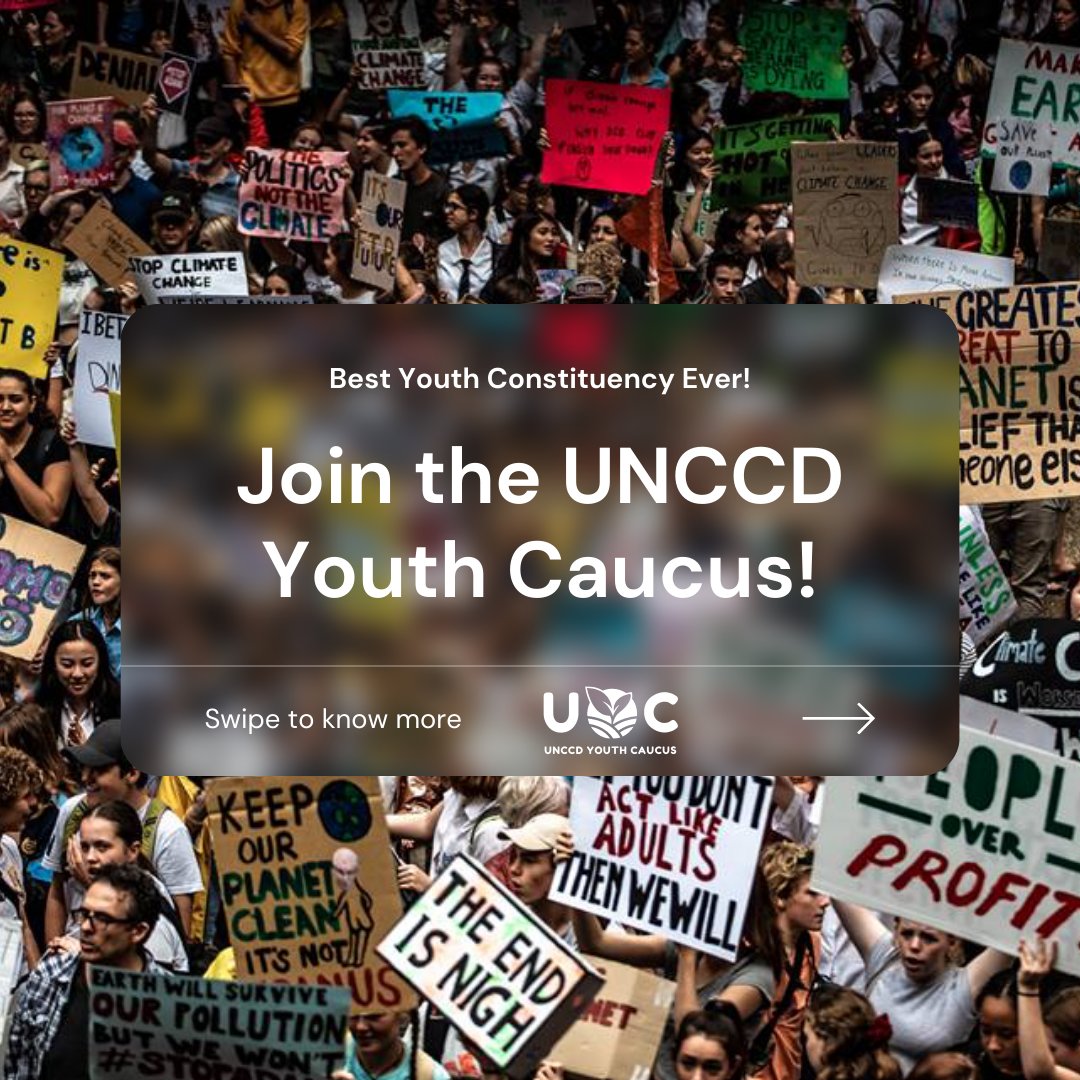 UNCCDYouth's tweet photo. Join our #Global Movement of #Young#Climate #Champions fighting #Desertification, #LandDegradation, and #Drought. 🌍🤎💚 

Join our Fight today! 🌾🌱👉 Membership Form: https://t.co/wwvX713rST

#Youth4Land #UNCCDYouth #United4Land #HerLand #LandLifeLegacy https://t.co/1LpnV9aEjd