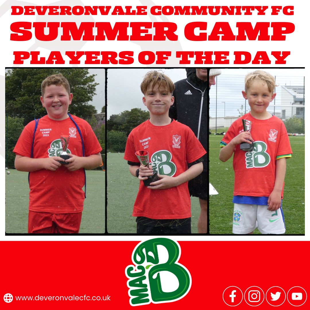 SUMMER CAMP 2023 
Day 1 - Players of the day 
Harry Slater, Nile Dolan &amp; Cooper Chisholm 

#valecommunity #summercamp2023