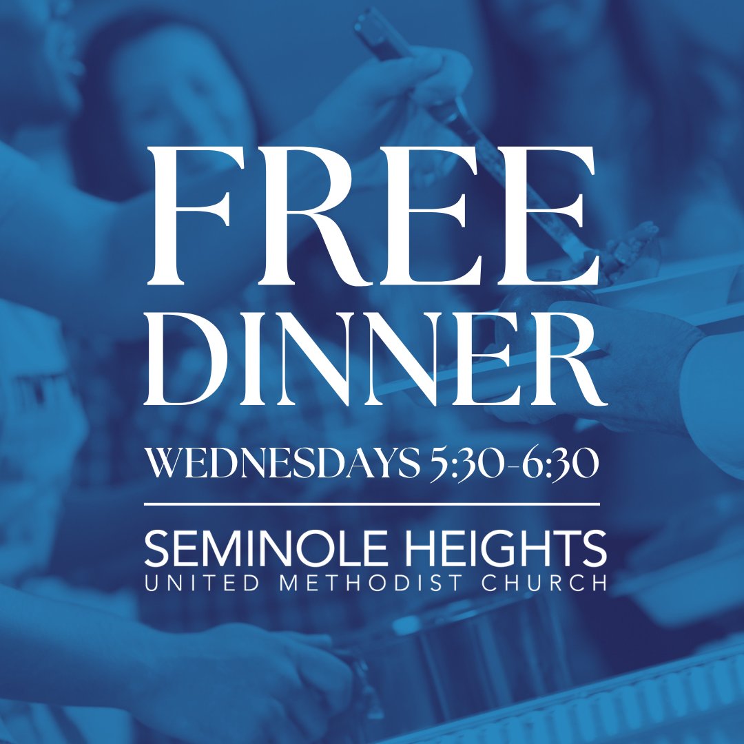 We've got you covered for dinner tonight and every Wednesday night! Bring the whole family and join us from 5:30-6:30pm in Allen Hall!  #freedinner #freedinnerintampa