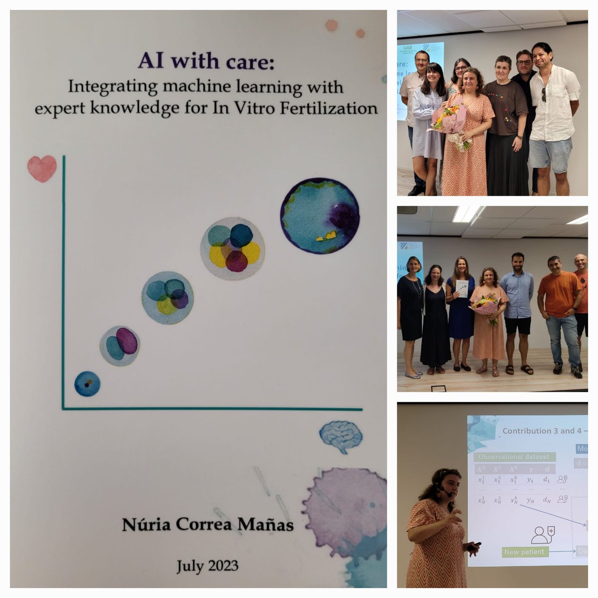 💙 New Doctor in town! 💙 Today @nuricorream defended her PhD on AI and IVF, a 4 year collaboration between the @IIIACSIC and the @eugin_en which I had the pleasure of co-directing 🤩 Well deserved Nuria, and thanks a lot @Cris_Hickman for chairing the defense committee! 🙏