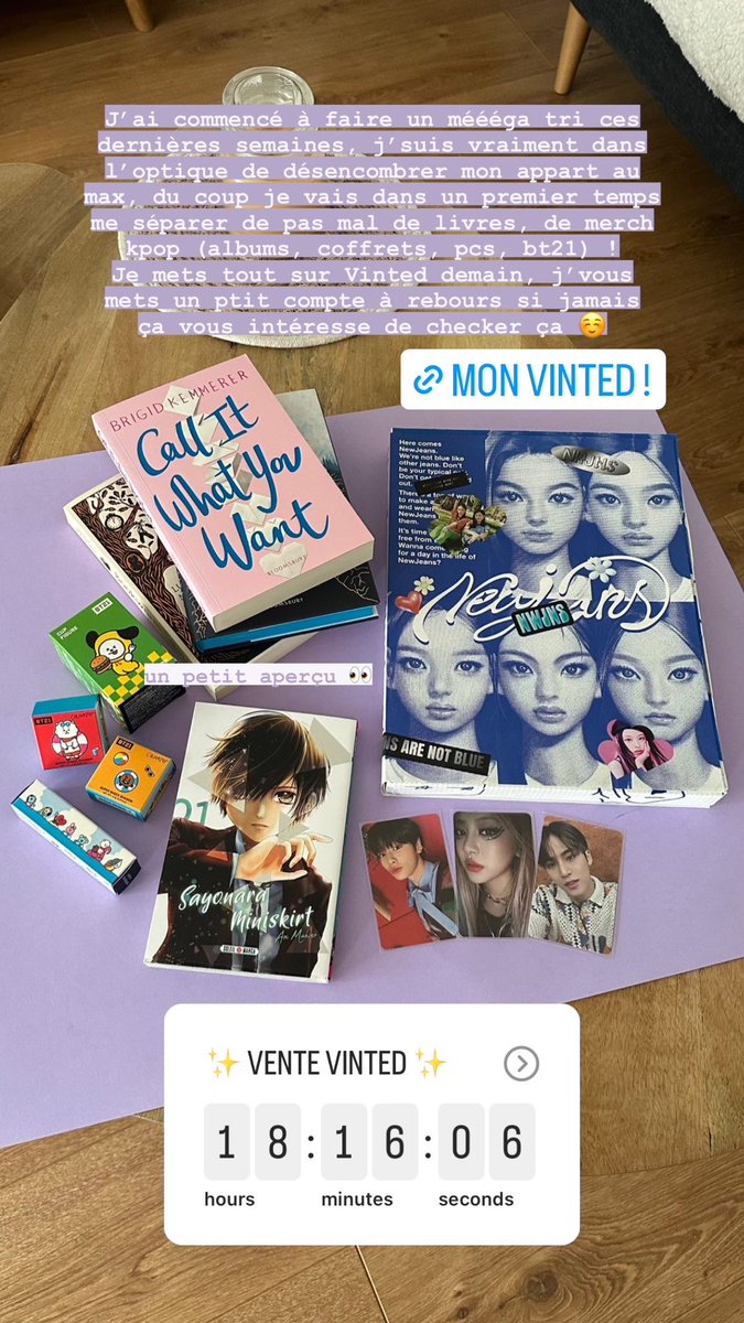 je repartage la story ig que je viens de poster si jamais ça peut vous intéresser aussi !! je mets ça en ligne demain à 12h ☺️ vinted.fr/member/2651744…