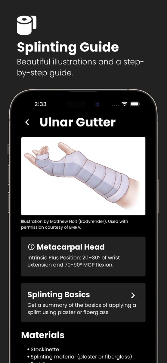 I'm excited to share that Fractures.app is available today free for iOS and Android devices!

Just tap the bone and fracture pattern and get instant recommendations on immobilization options, instructions for splint application and important management pearls.