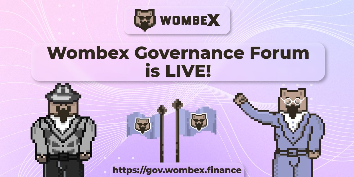 WombexFinance's tweet image. #WombexWarriors, the discussion is just getting started! The Wombex Finance Governance Forum is now LIVE!

Join the Wombex Governance by signing up at 👉gov.wombex.finance 

Start the conversation and help shape the future of Wombex Finance and the @WombatExchange Ecosystem!…