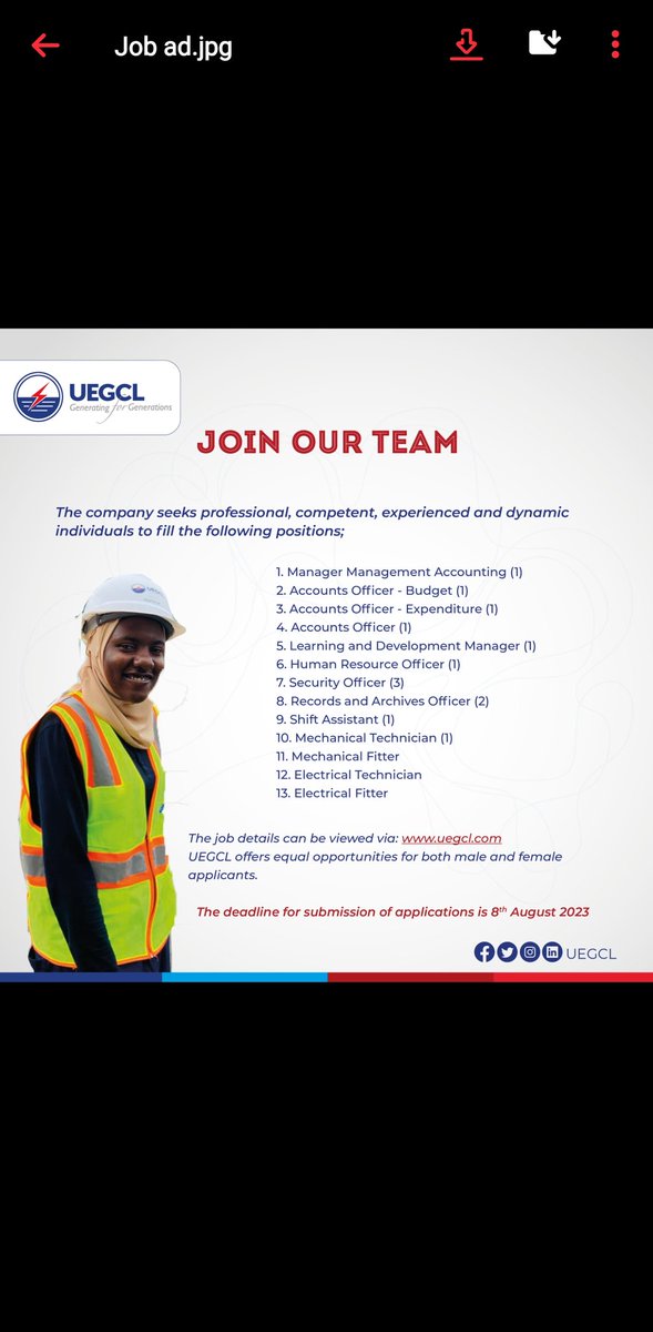 UegclOfficial's tweet photo. Join the Winning Team today!!
#GenerateForGenerations #UEGCLJobs https://t.co/WFh54Kj8Co