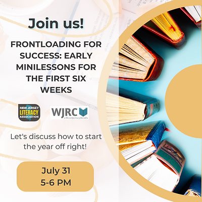 Unsure how to start the year in reading workshop? Let’s discuss the first six weeks! Register now! 

Not a member? Join for $24 today! 

njliteracy.org

#njed #teachers #teach #teaching