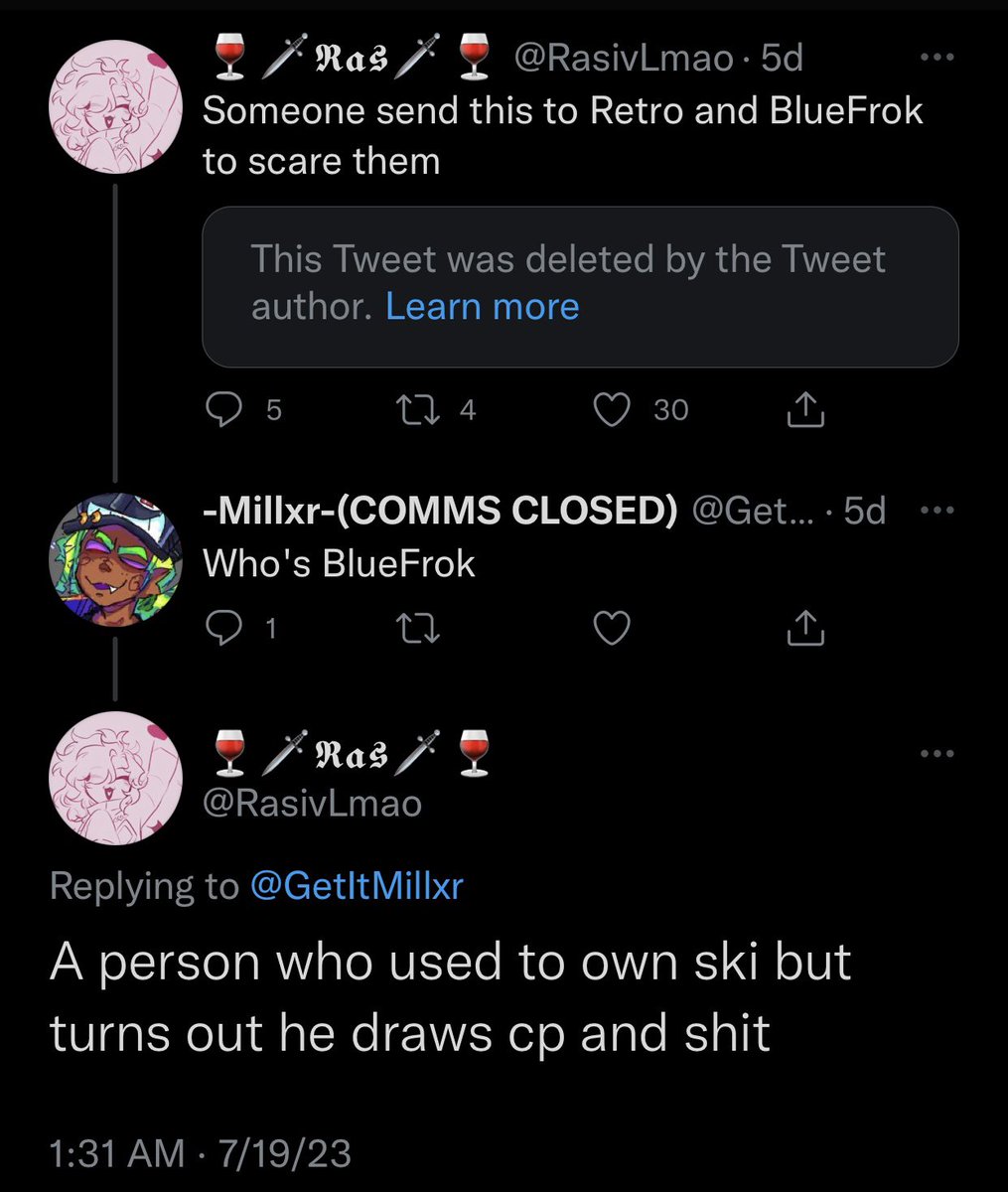 Rev_says_desu's tweet photo. @RasivLmao Another jealous artist who could have kept scrolling instead of resorting to slander…

If you genuinely believe that their art is cp, you do realize you just redistributed it right? A felony by your own standard

Also imagine tweeting this while being a Panty and Stocking fan 💀 https://t.co/ukmBFr4J2G
