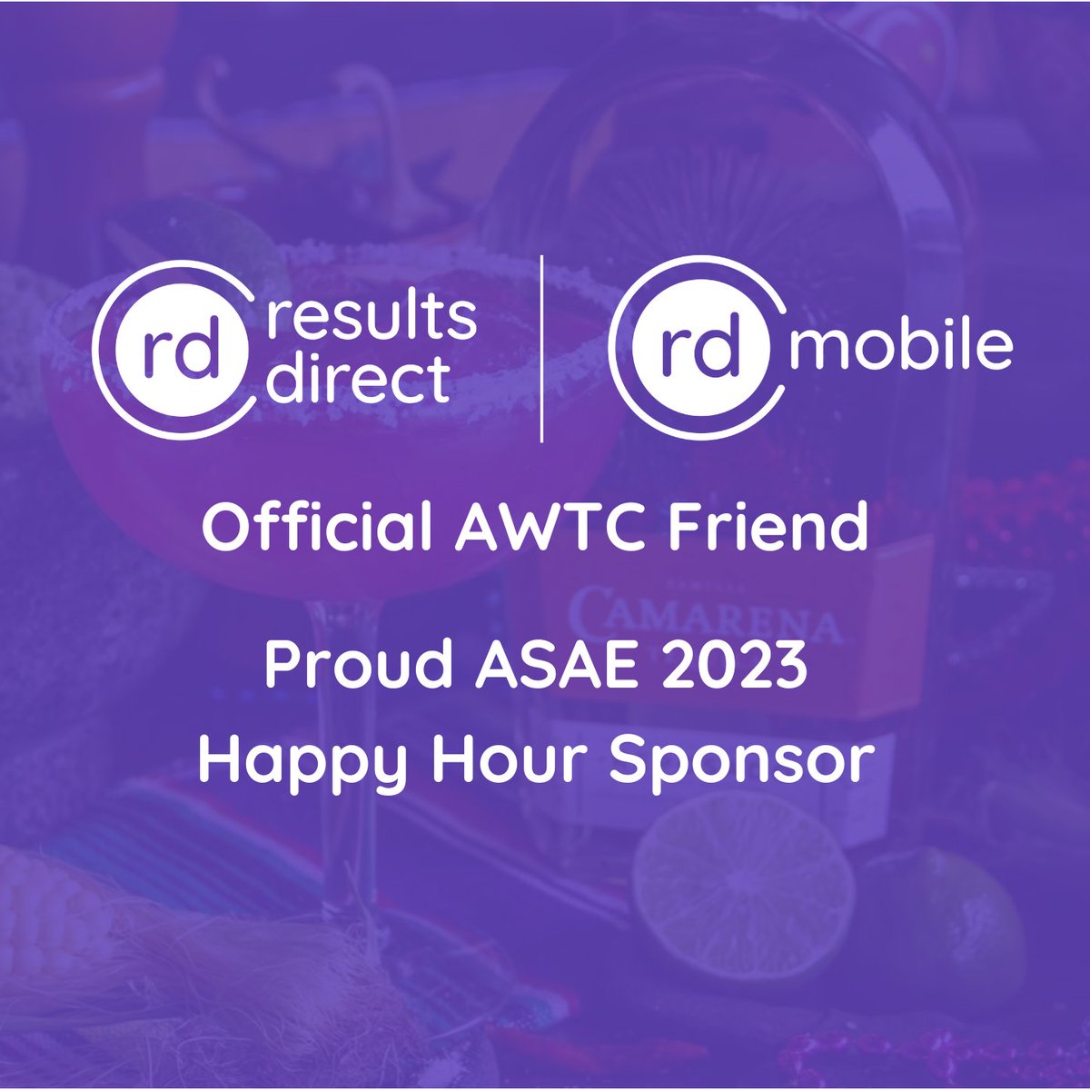 RDMobile's tweet photo. 📢 @ResultsDirect | @RDMobile  is proud to sponsor the @AWTCMeetup Happy Hour at @ASAEcenter Annual Conference and Exposition #ASAE2023.

Saturday, August 5
4:00pm - 6:00pm ET
Dos Bocas

🎟 🌮 RSVP: https://t.co/pZvf2LAoHv 

#associations #womenintech #resultsdirect #rdmobile https://t.co/YL2OzjTUoN