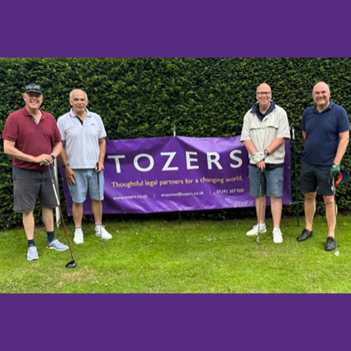 TozersLaw's tweet photo. We were delighted to sponsor hole 1 for Exeter Leukaemia Golf Day. Vernon Clarke @TozersLaw hosted the Tozers Champions du Bois joined by James Elliot from Elliot &amp; Co LLP &amp; Quentin Howe &amp; Mark Brown from QHFS Limited.🏌️

#ExeterLukaemiaGolfDay #Golf #Tozers #GolfDay #Community https://t.co/85qFU7XXRM