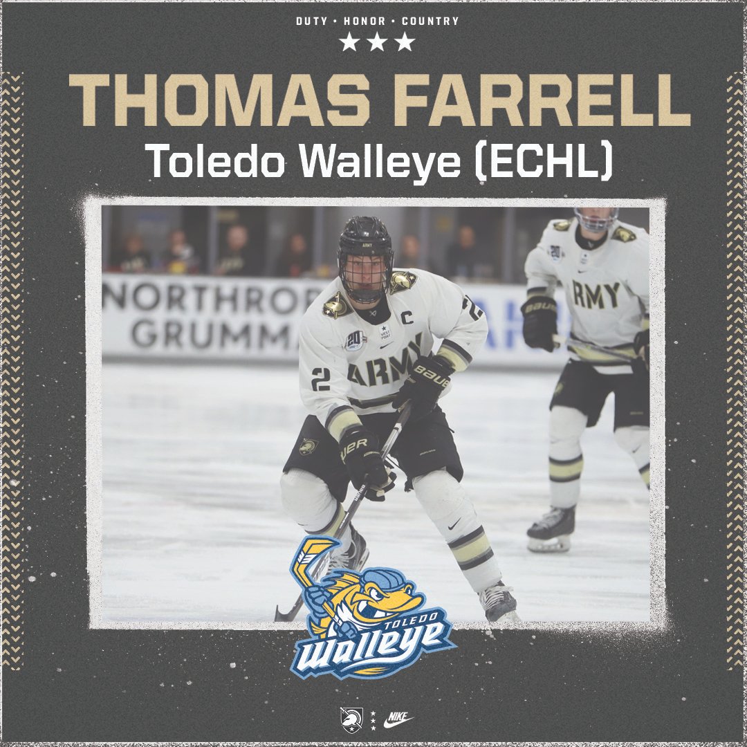 Congratulations to our guy Thomas Farrell ('23) who will continue his hockey career with the <a href="/ToledoWalleye/">Toledo Walleye</a> (<a href="/DetroitRedWings/">Detroit Red Wings</a> affiliate) in the <a href="/ECHL/">ECHL</a> this season! 👏

#GoArmy