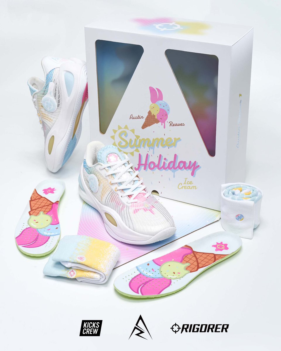 Austin Reaves’ first signature shoe, the Rigorer AR1, drops in an “Ice Cream” colorway on August 11 at <a href="/kickscrew/">KICKS CREW</a> 🍦🗓️ <a href="/nicedrops/">Text NICE to 23123 for release alerts</a>