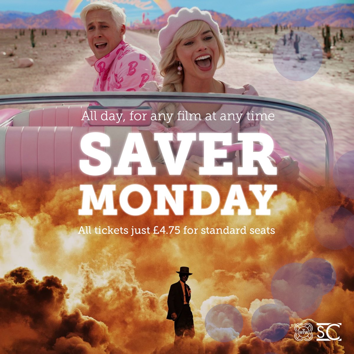 All tickets, all day for ANY film only £4.75 for standard seats (East Grinstead £5.00 and Newton Abbot £4.99)
We are advising all customers to Pre-Book to avoid any disappointment as tickets are selling out fast!